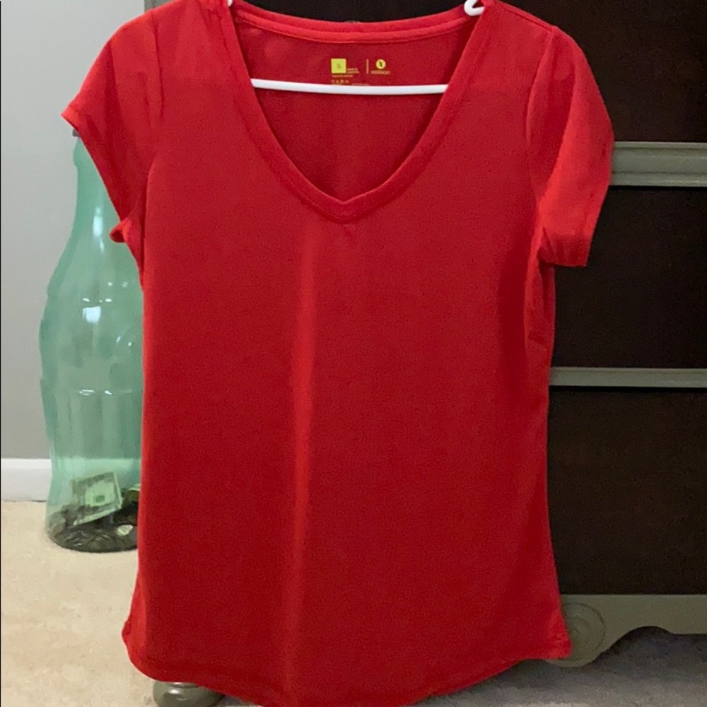 Red athletic t-shirt